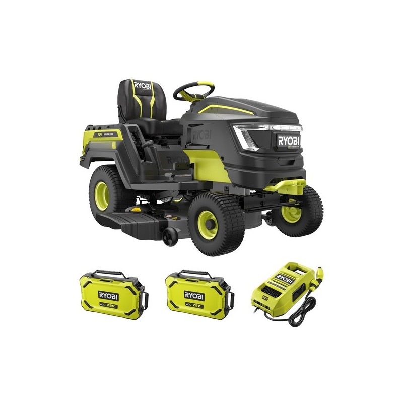 RYOBI RY72TMX107-210 - Traktor mit Akku-Mäher - 72V / 2x10Ah